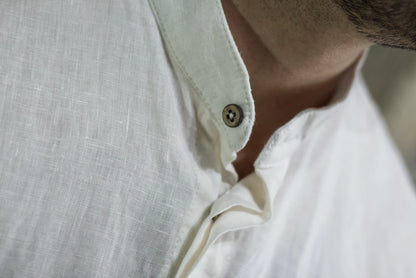 Camisa Insignia blanco crema 100% lino Hombre y Mujer