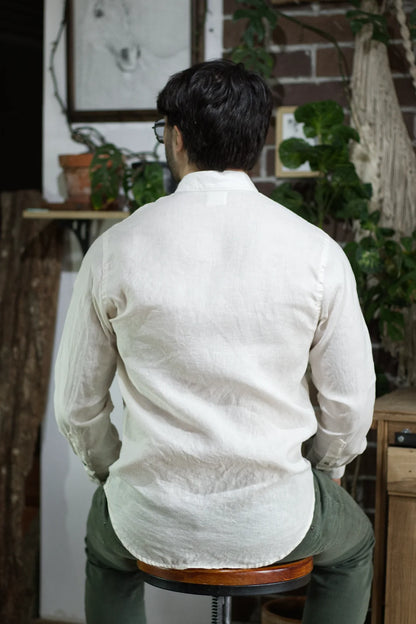 Camisa Insignia blanco crema 100% lino Hombre y Mujer