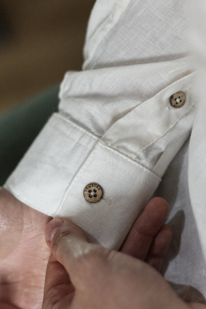 Camisa Insignia blanco crema 100% lino Hombre y Mujer